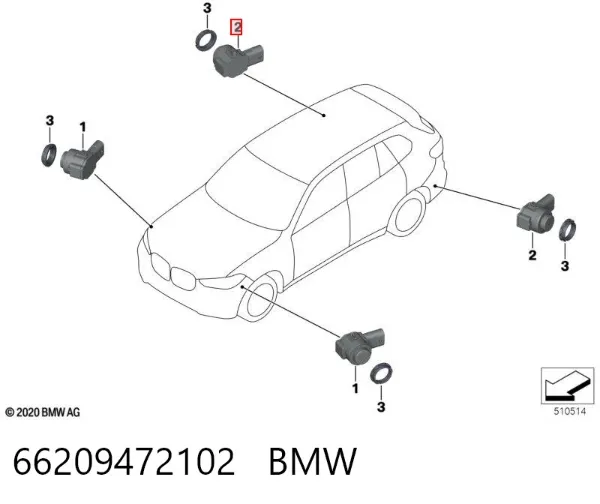 Датчик сигналізації паркування (парктронік), задній 66209472102 BMW