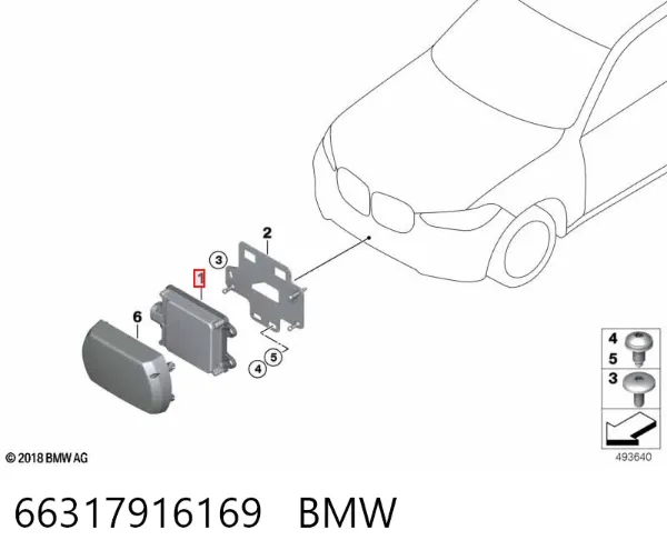 Радарний датчик дистанції 66317916169 BMW