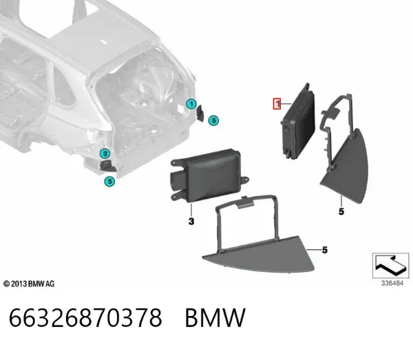 Датчик контролю мертвої зони, задній 66326870378 BMW