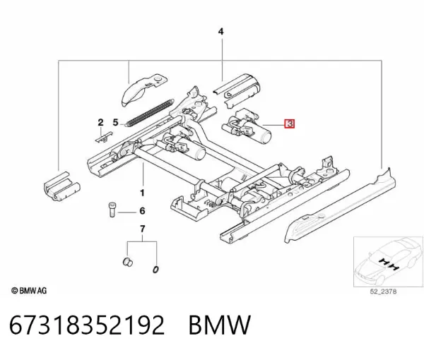 Двигун приводу регулювання сидіння 67318352192 BMW