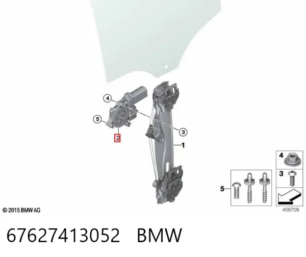 Двигун стеклопод'емника двері задньої, правої 67627413052 BMW