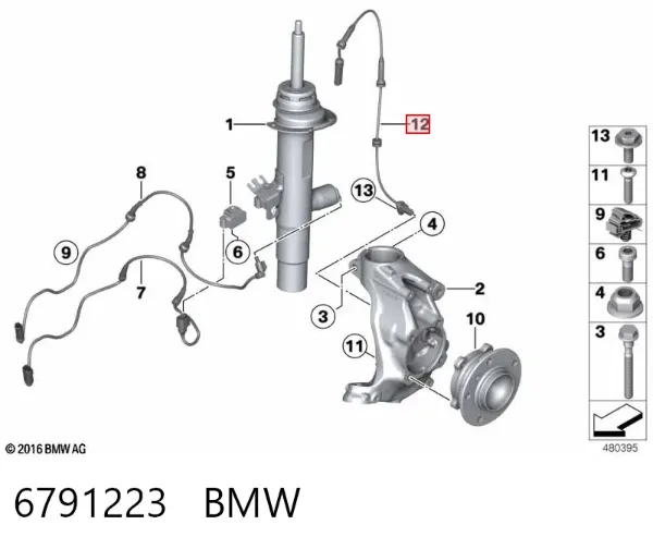 Датчик АБС передній 6791223 BMW