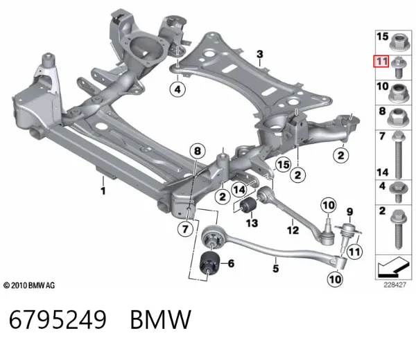 Болт передньої півосі (ШРКШа) 6795249 BMW