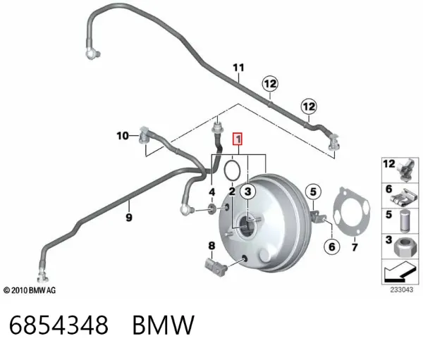 Підсилювач гальм 6854348 BMW