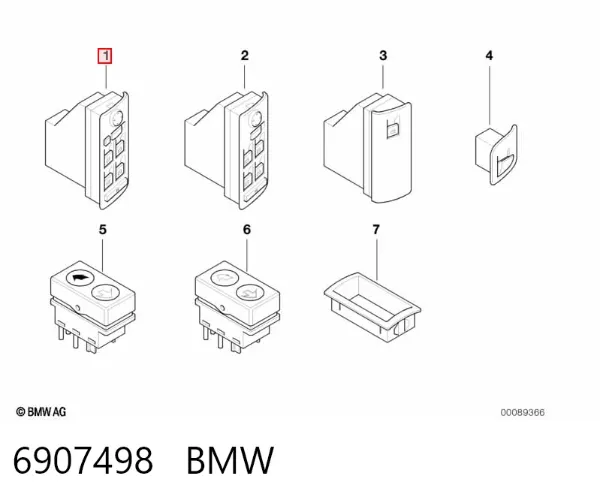 Кнопковий блок керування склопідіймачами передній лівий 6907498 BMW