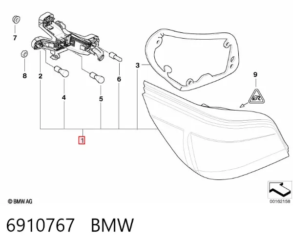 Ліхтар задній лівий, зовнішній 6910767 BMW