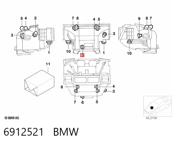 Замок відкривання лючка бензобаку 6912521 BMW