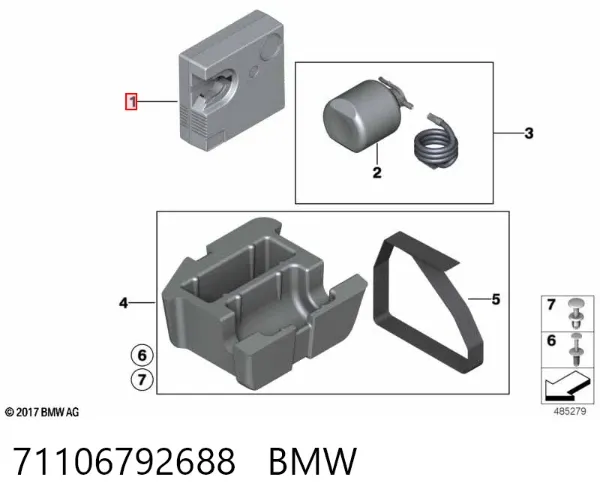 Компресор для підкачки шин 71106792688 BMW