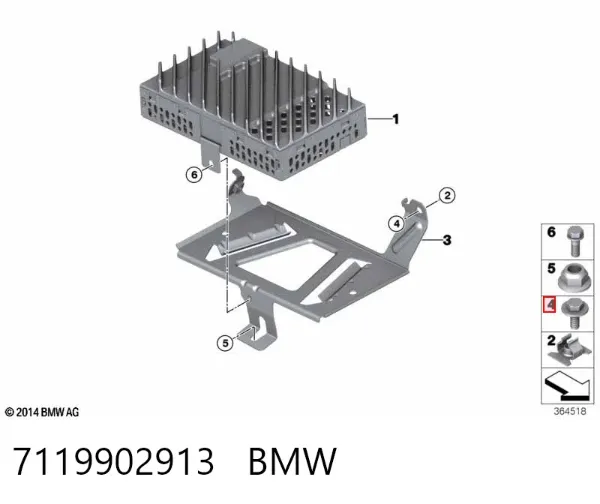 Болт переднього важеля, нижнього 7119902913 BMW