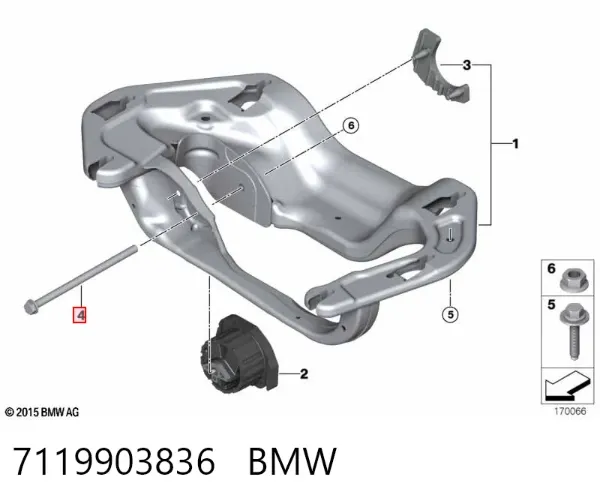 Болт переднього важеля, нижнього 7119903836 BMW