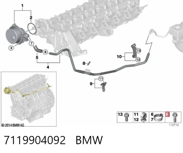 Болт переднього важеля, нижнього 7119904092 BMW