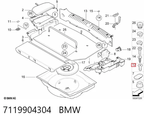 Ремкомплект втягуюче реле стартера 7119904304 BMW
