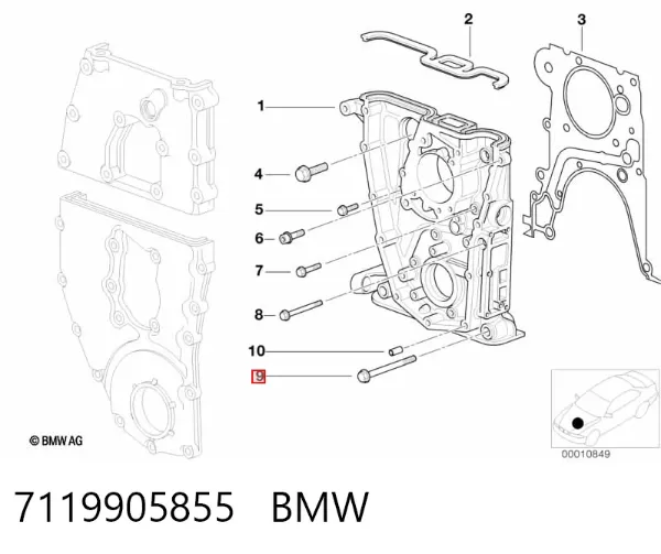 Болт переднього важеля, нижнього 7119905855 BMW