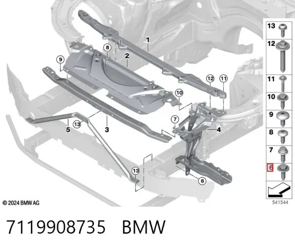 Болт переднього важеля, нижнього 7119908735 BMW