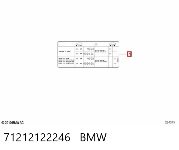  71212122246 BMW