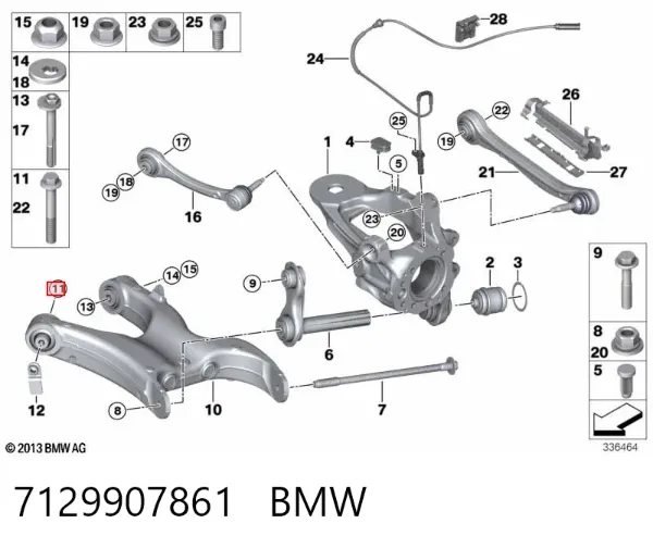 Болт переднього важеля, нижнього 7129907861 BMW