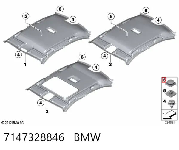 Пістон (кліп) кріплення підкрилки переднього крила 7147328846 BMW