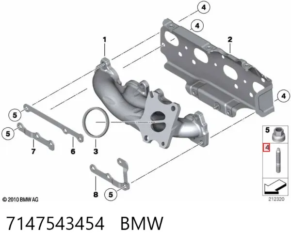 Шпилька випускного колектора 7147543454 BMW