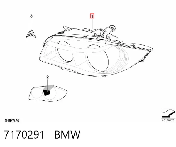Фара ліва 7170291 BMW