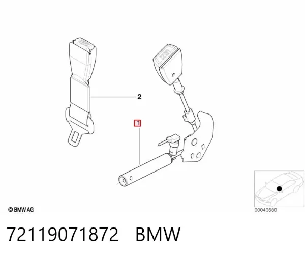 Важіль фіксації ременя безпеки, лівий 72119071872 BMW