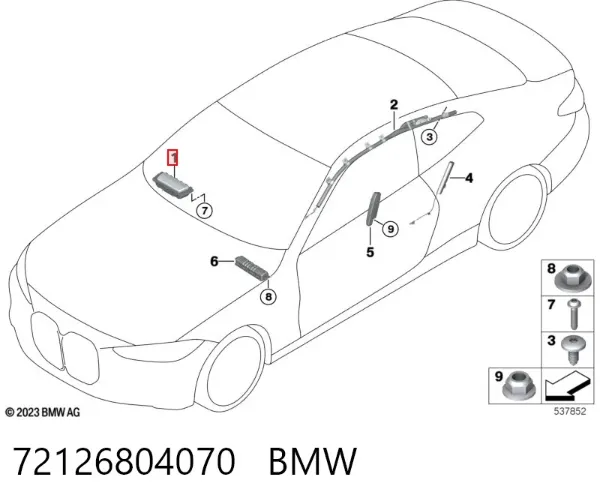 Подушка безпеки, пасажирська, AIRBAG 72126804070 BMW