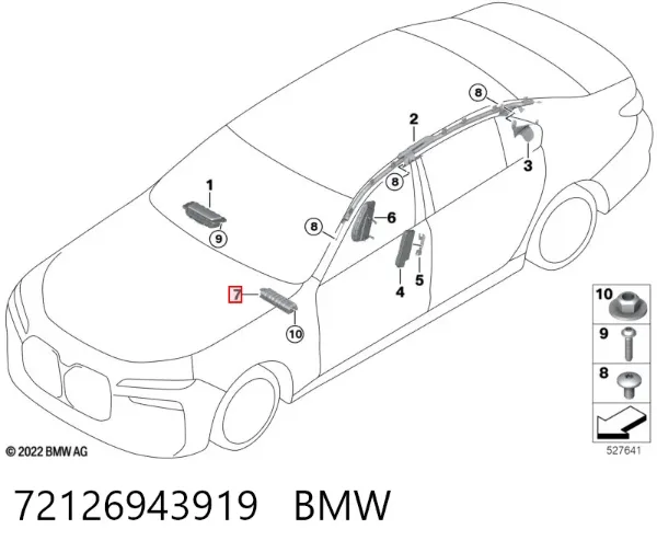 Подушка безпеки, водійська, AIRBAG, захисту колін 72126943919 BMW