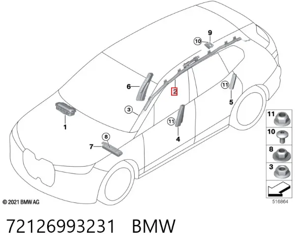 Подушка безпеки, збоку, ліва, AIRBAG 72126993231 BMW