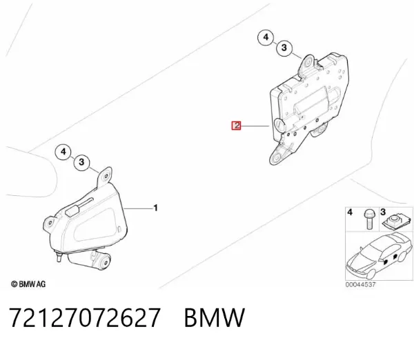 Подушка безпеки (AIRBAG) дверей задніх лівих 72127072627 BMW