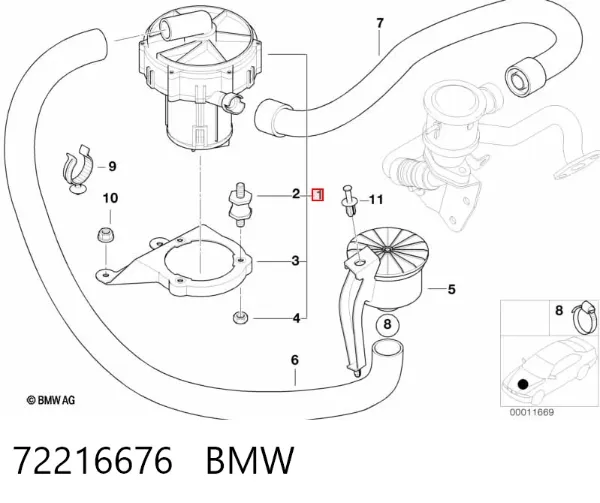 Насос повітряний 72216676 BMW