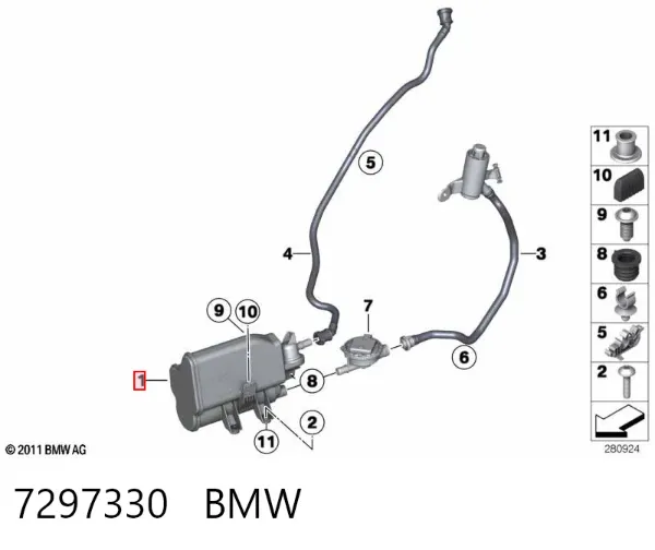 Фільтр бака паливних парів 7297330 BMW
