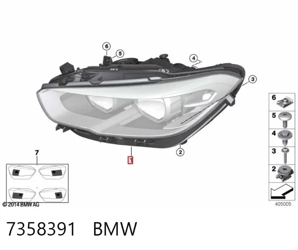 Фара ліва 7358391 BMW