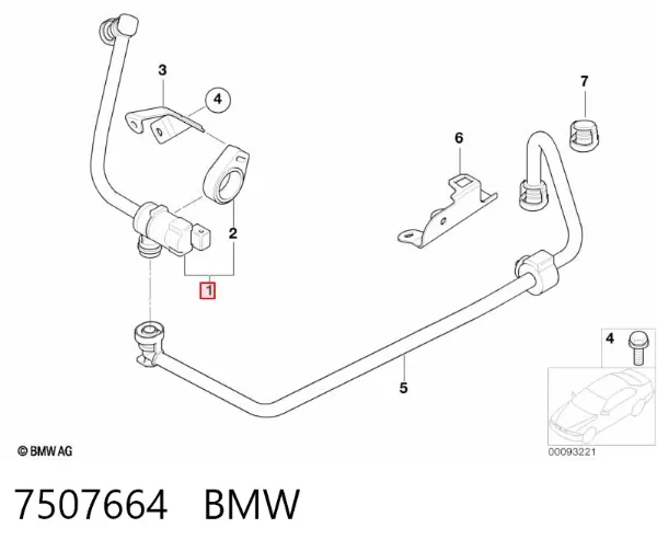 Клапан вентиляції газів паливного бака 7507664 BMW