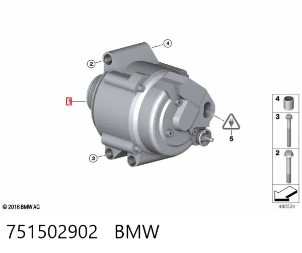 Генератор 751502902 BMW