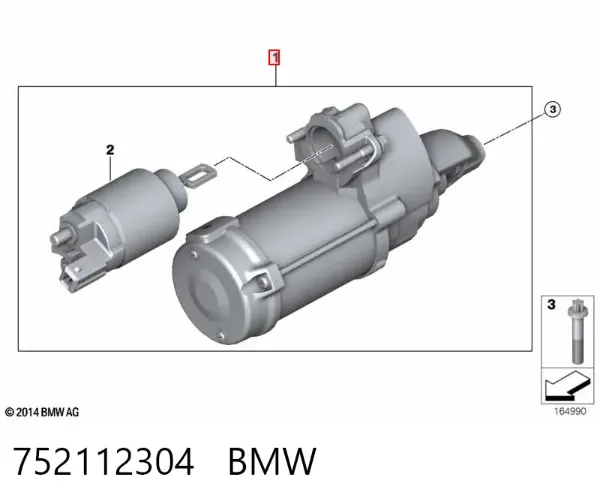 Стартер 752112304 BMW