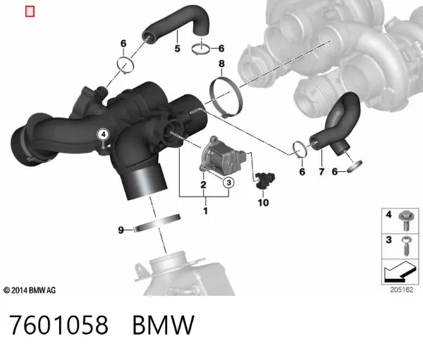 Клапан перетворювач тиску наддуву (соленоїд) 7601058 BMW