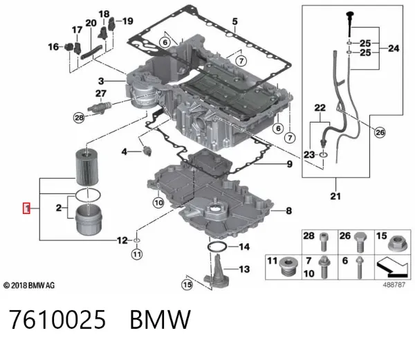Масляний фільтр 7610025 BMW