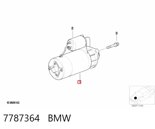 Стартер 7787364 BMW