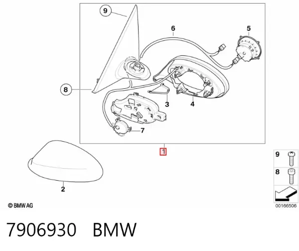 Дзеркало праве 7906930 BMW