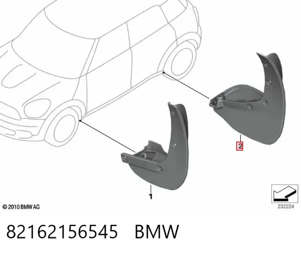Бризковики задні 82162156545 BMW