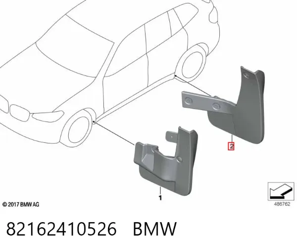 Бризковики задні 82162410526 BMW