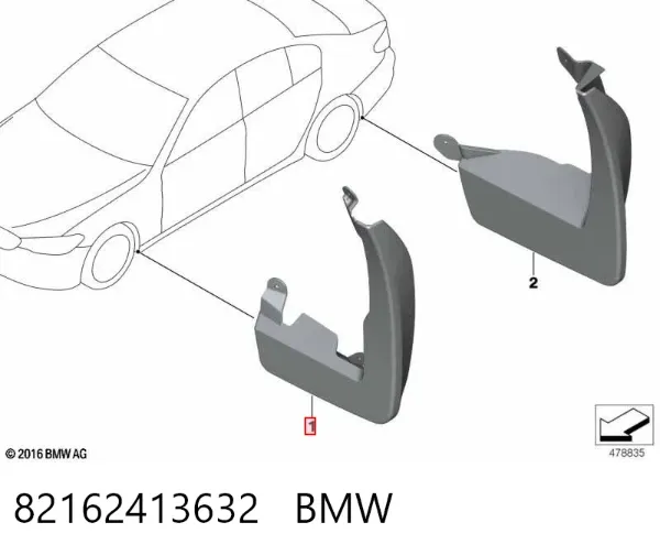 Бризговики передні 82162413632 BMW