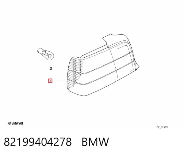 Ліхтар задній лівий, зовнішній 82199404278 BMW