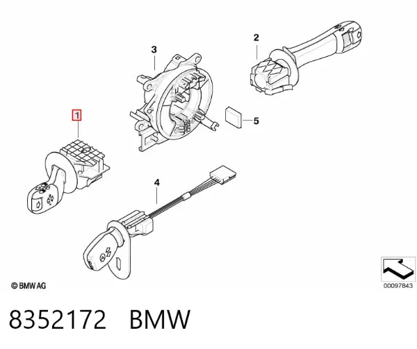 Перемикач підрульовий, лівий 8352172 BMW