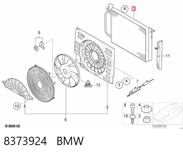 Радіатор кондиціонера 8373924 BMW