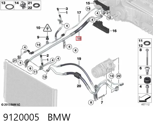 Шланг кондиціонера, від випарника до компресора 9120005 BMW