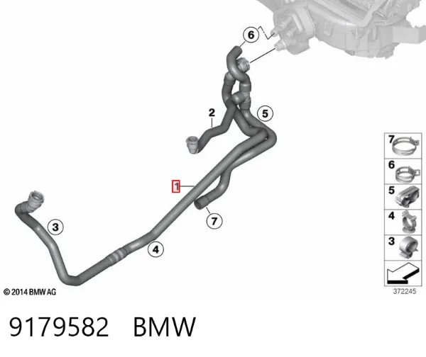 Шланг грубки/обігрівача 9179582 BMW