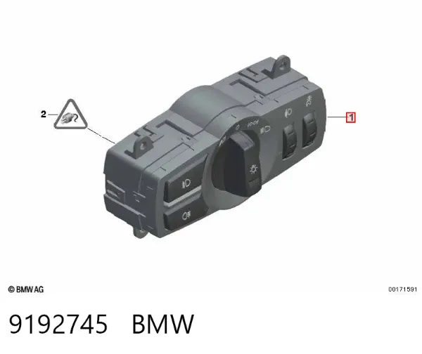 Перемикач світла фар, на "торпеді" 9192745 BMW