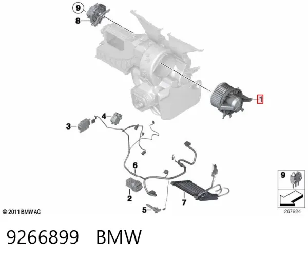Вентилятора пічки 9266899 BMW