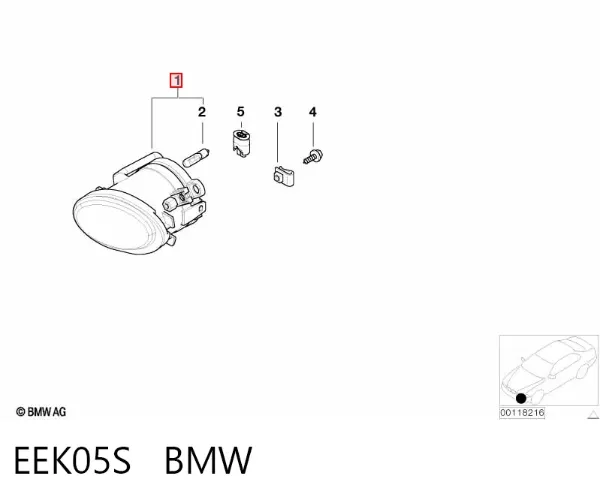 Фара протитуманна, ліва EEK05S BMW