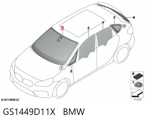 Лобове скло GS1449D11X BMW